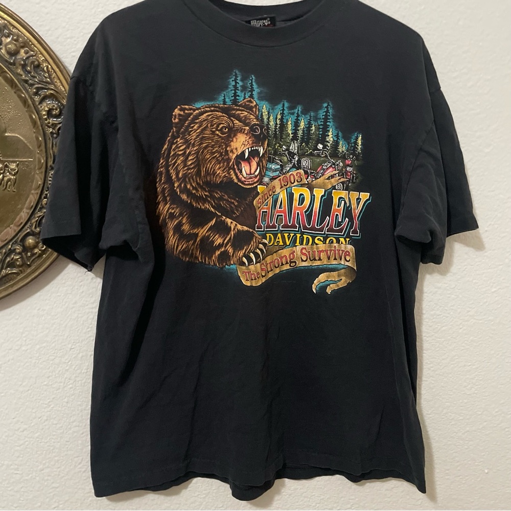 VTG The Strong Survive Bear Harley Davidson Shirt